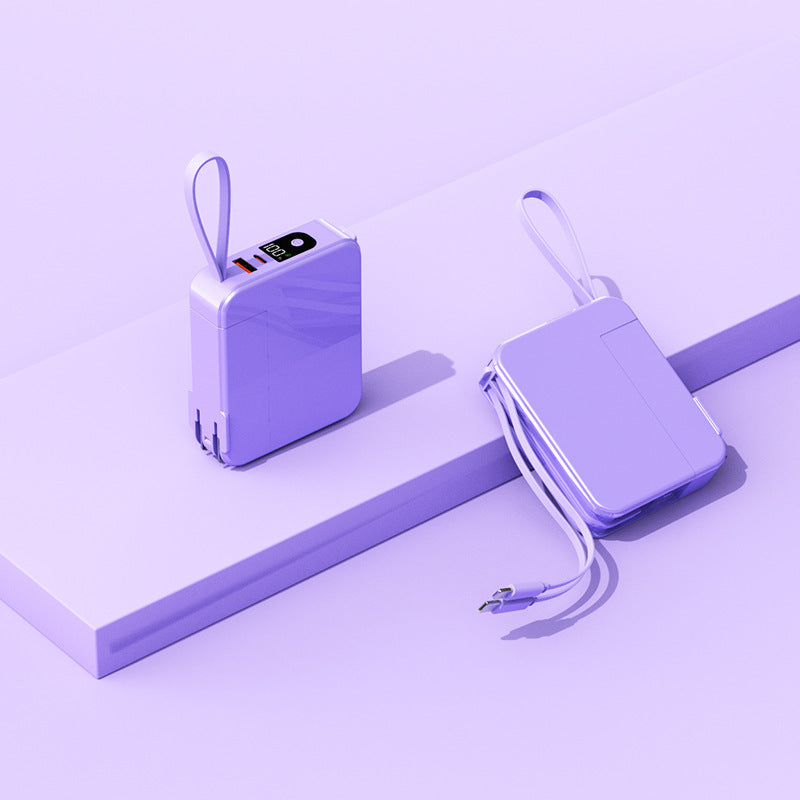 Tragbare Powerbank mit Ausziehbarem Ladekabel und Digitaler Anzeige Brehn
