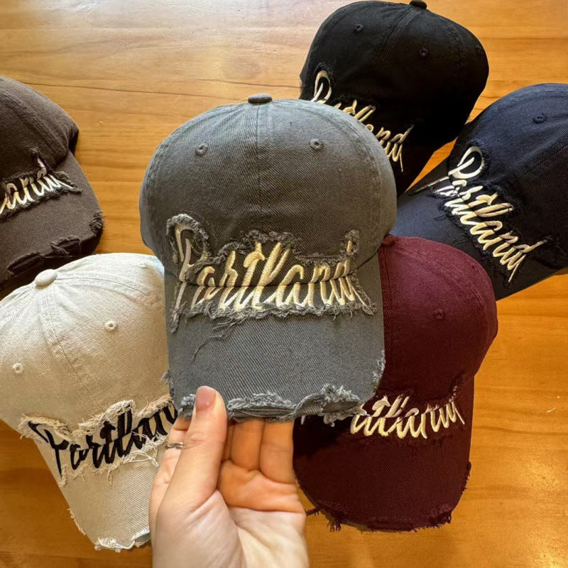 Unisex Distressed Baumwoll Baseballkappe Brehn