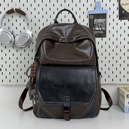 Stylischer Mehrfachfach-Leder-Laptop-Rucksack Brehn