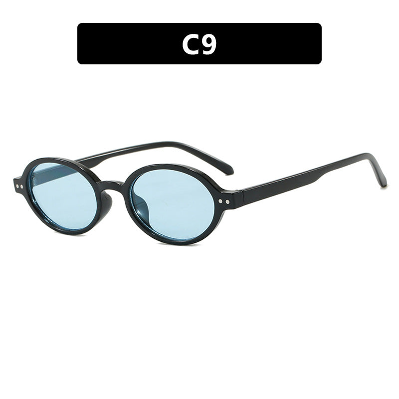 Damen modische ovalförmige Sonnenbrille mit ausgefallenem Rahmen Brehn