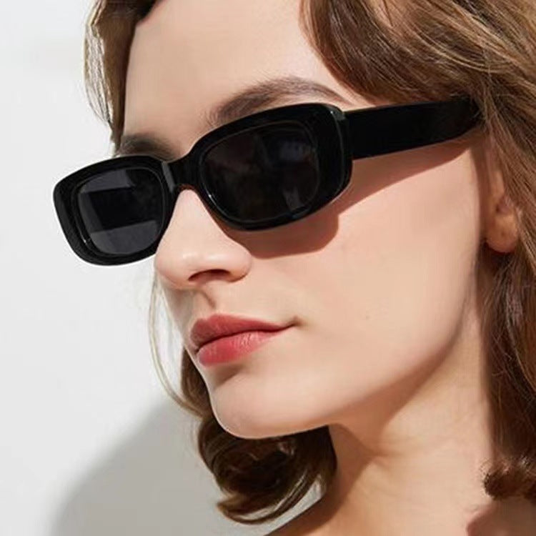 Damen Modische rechteckige Sonnenbrille mit verstellbaren Nasenstege Brehn