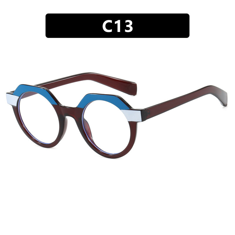 Damen extravagante runde Sonnenbrille mit farblich akzentuiertem Rahmen Brehn