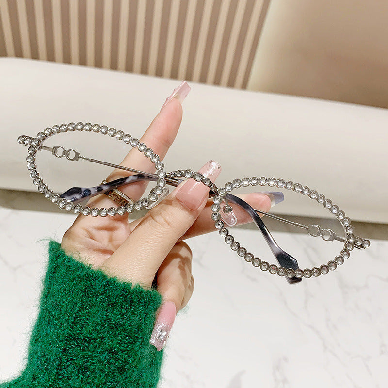 Damen Designer-Brillengestell mit extravagantem Perlenrahmen Brehn
