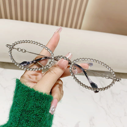 Damen Designer-Brillengestell mit extravagantem Perlenrahmen Brehn