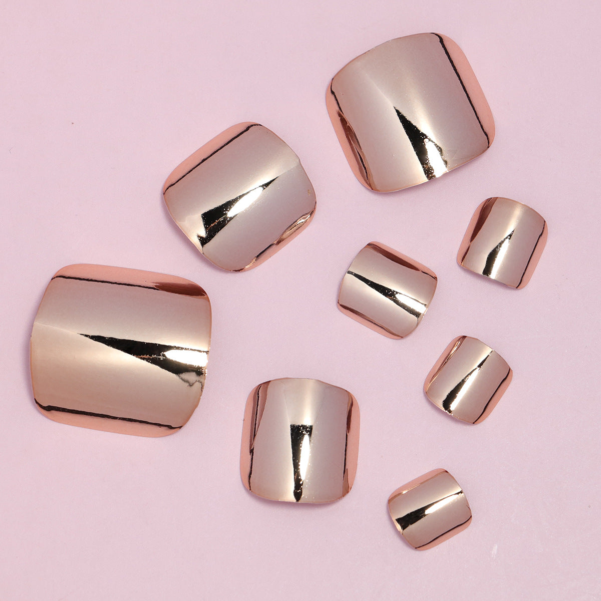 Metallic Press-On Zehennagel Set Brehn
