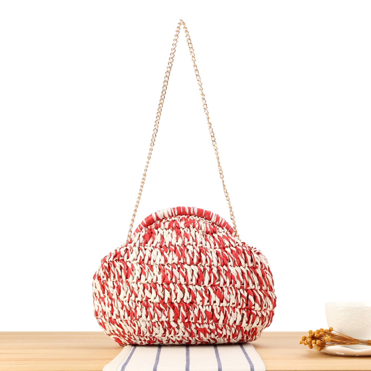 Schultertasche mit Einzigartigem Wellenmuster Brehn