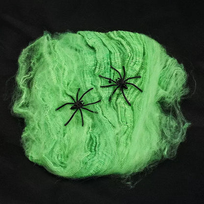 Dekorative Halloween Spinnennetz mit Kunstspinnen