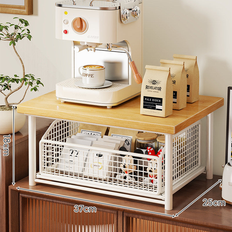 Küchenarbeitsplatte Espresso Maschine Stand mit herausziehbarem Drahtkorb Organizer
