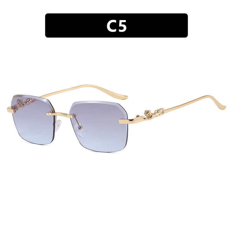 Damen modische quadratische Sonnenbrille mit elegantem Goldrahmen und schützendem UV-Filter Brehn
