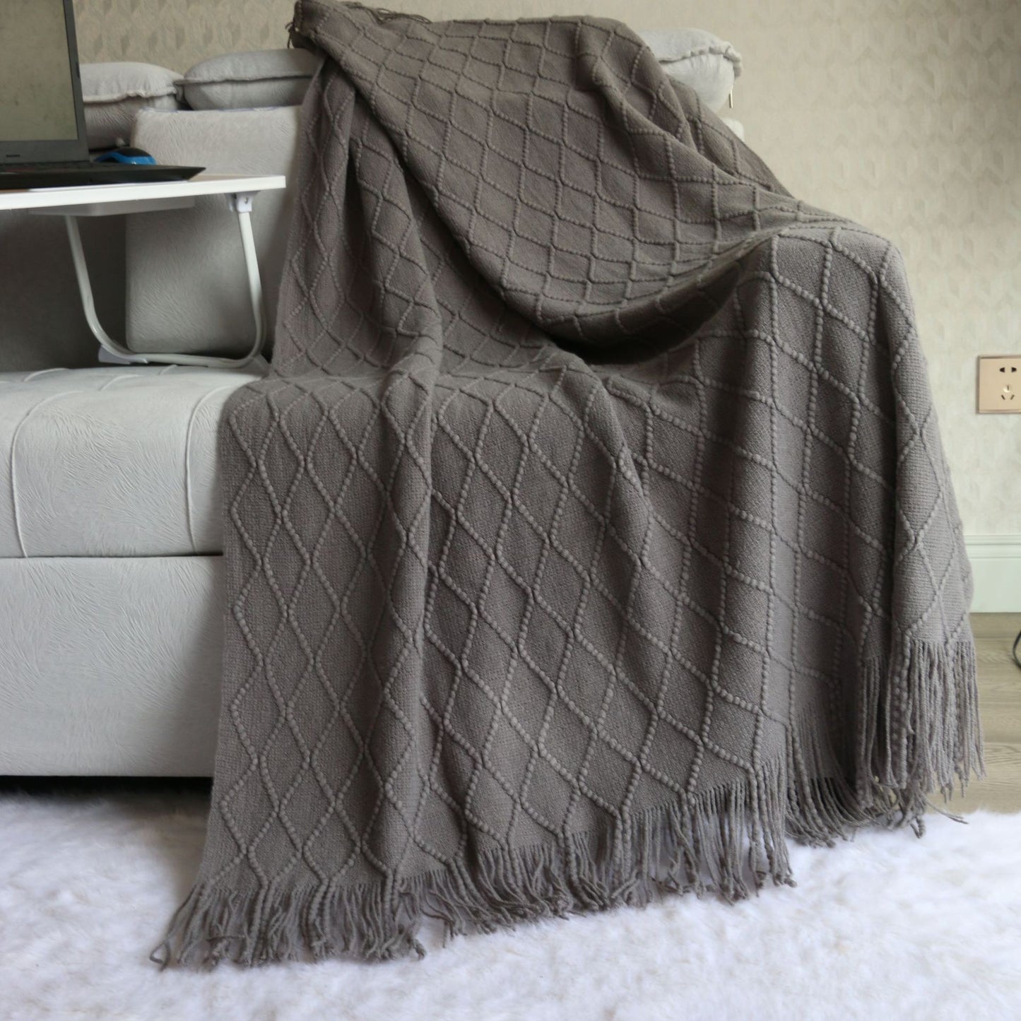 Luxuriöser strukturierter Strickschal Brehn
