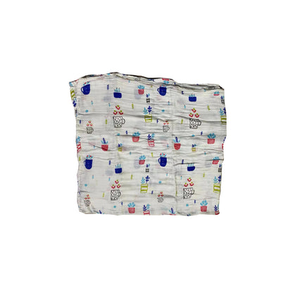 Baumwoll-Musselin Babydecke mit Herzmuster Brehn