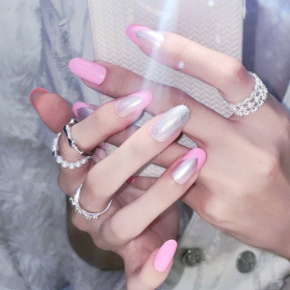 Press-On Nail Art Set mit Glitzer und Verlauf-Finish
