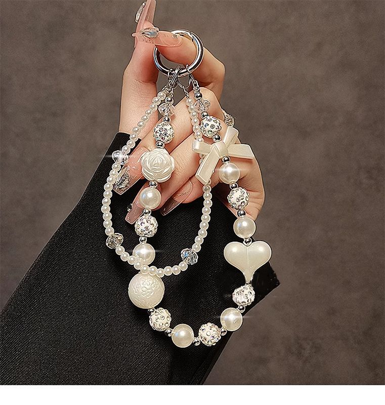 Eleganter Perlen-Perlen Charm Schlüsselanhänger Brehn