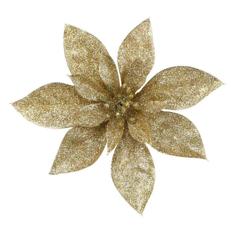 Glitzernde Weihnachtssternblumenornamente Brehn