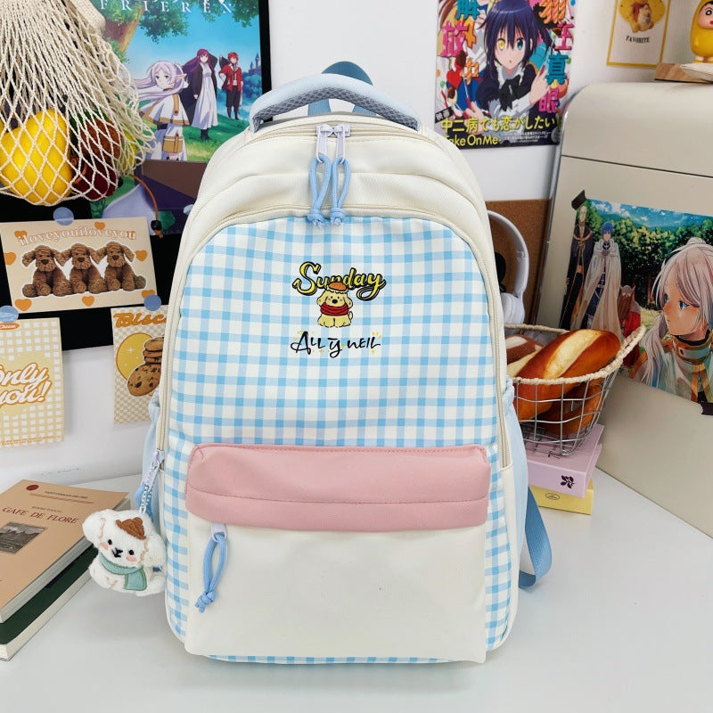 Gepunktetes gemustertes Mehrfachfach-Schul-Rucksack