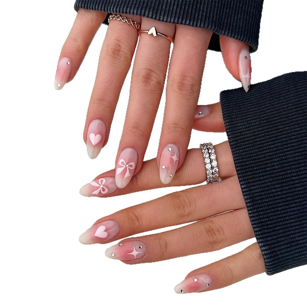 Kunstnagelset mit romantischem Design Brehn