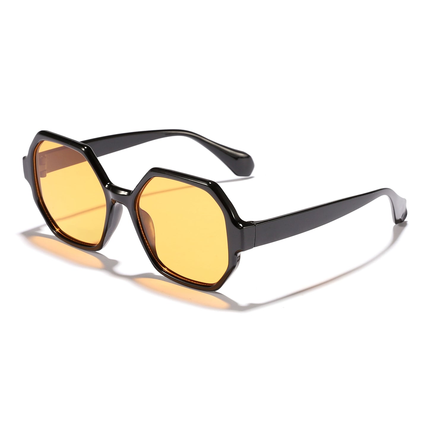 Damen modische Sonnenbrille mit hexagonalem Rahmen und UV-Schutz Brehn