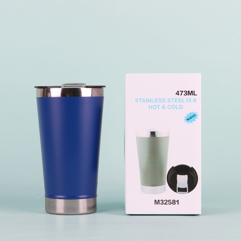 Unisex Isolierter Edelstahl-Trinkbecher mit Deckel und Anti-Rutsch-Beschichtung Brehn