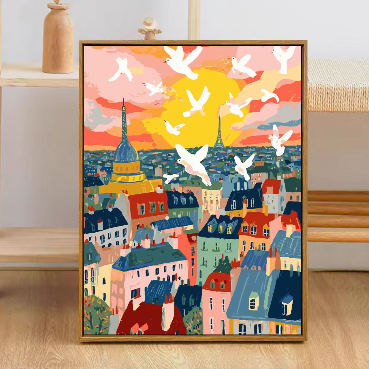Bunte Stadt Skyline Kunstdruck Brehn