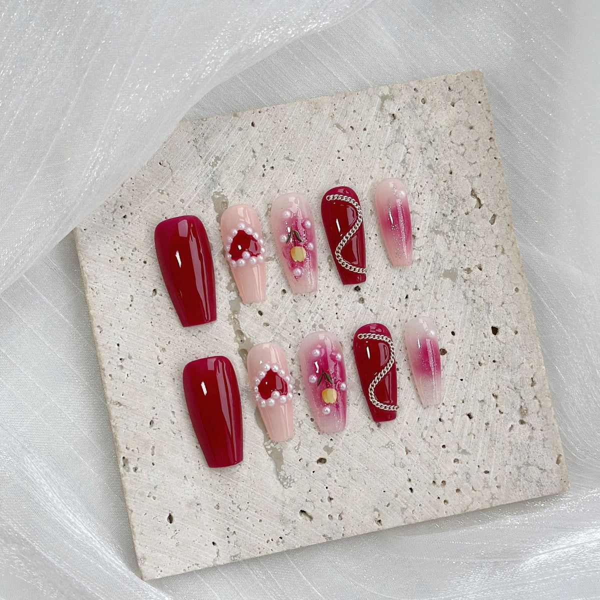 Schmetterlings-verzierte Press-On Nagelset