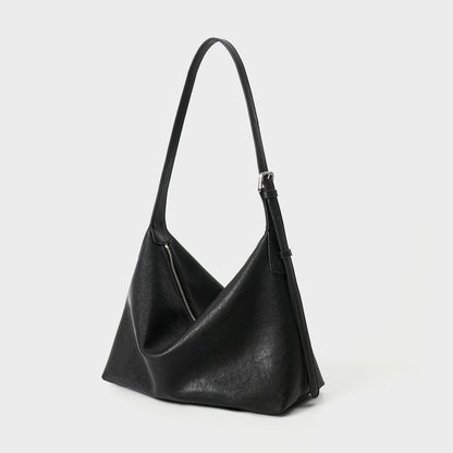 Weiche Slouch Hobo Schultertasche mit verstellbarem Schnallenriemen und diagonaler Reißverschlusstasche