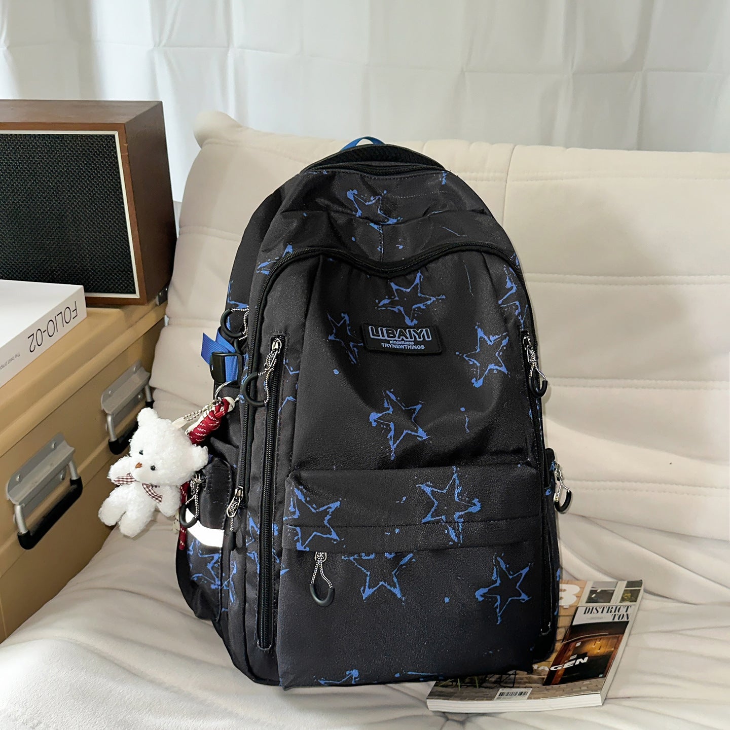 Urban Minimalist Stern-Druck Schul-Rucksack