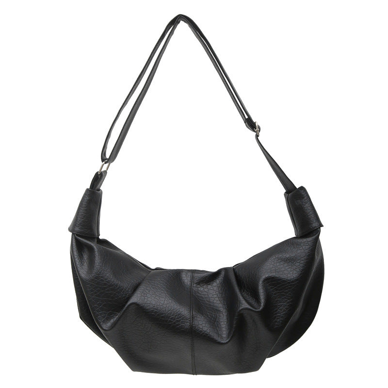 Texturierte Leder Schlampertasche
