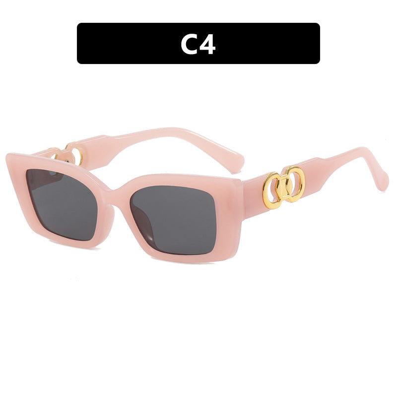 Damen modische quadratische Sonnenbrille mit goldenen Verzierungen Brehn