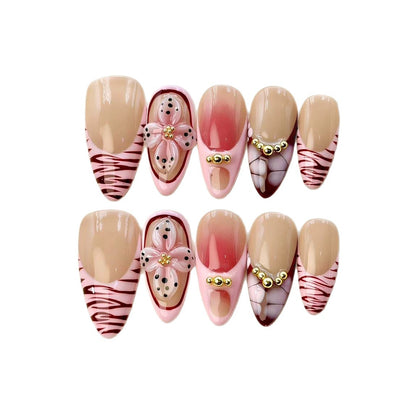Künstlerisches Blumenverzierung Press-On Nagelset