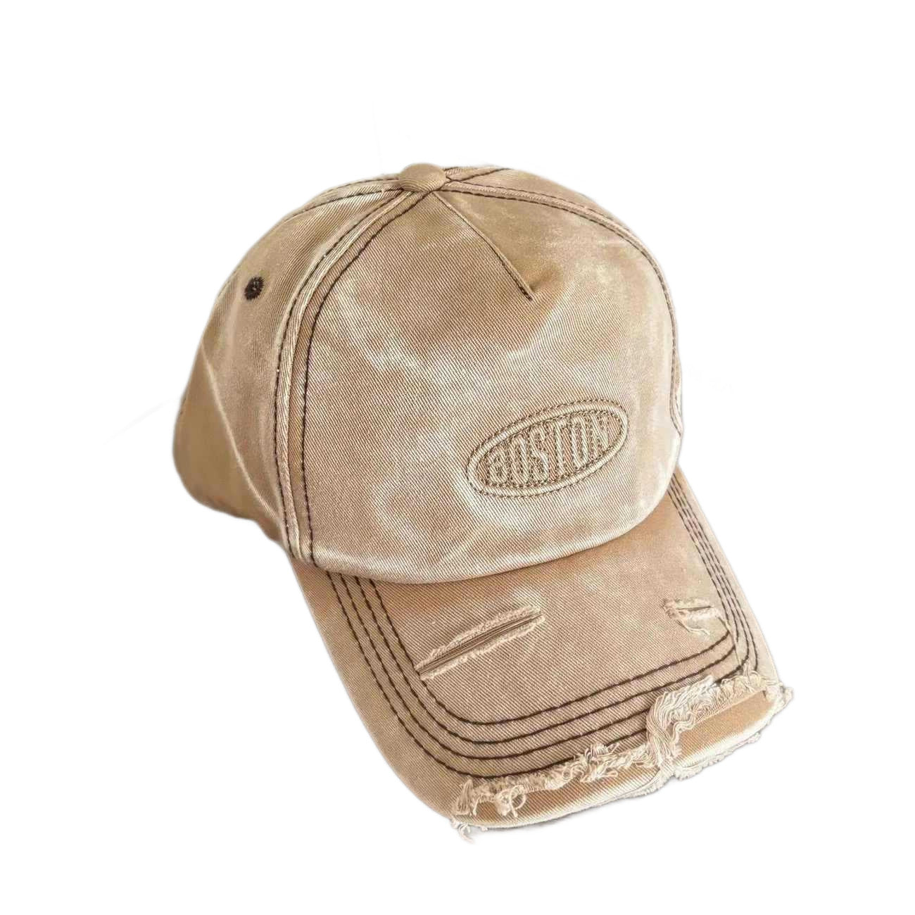 Männer Distressed Denim Effekt Baseballmütze Brehn