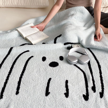 Wendbare Kuscheldecke aus Frottee mit dekorativem Hundemotiv