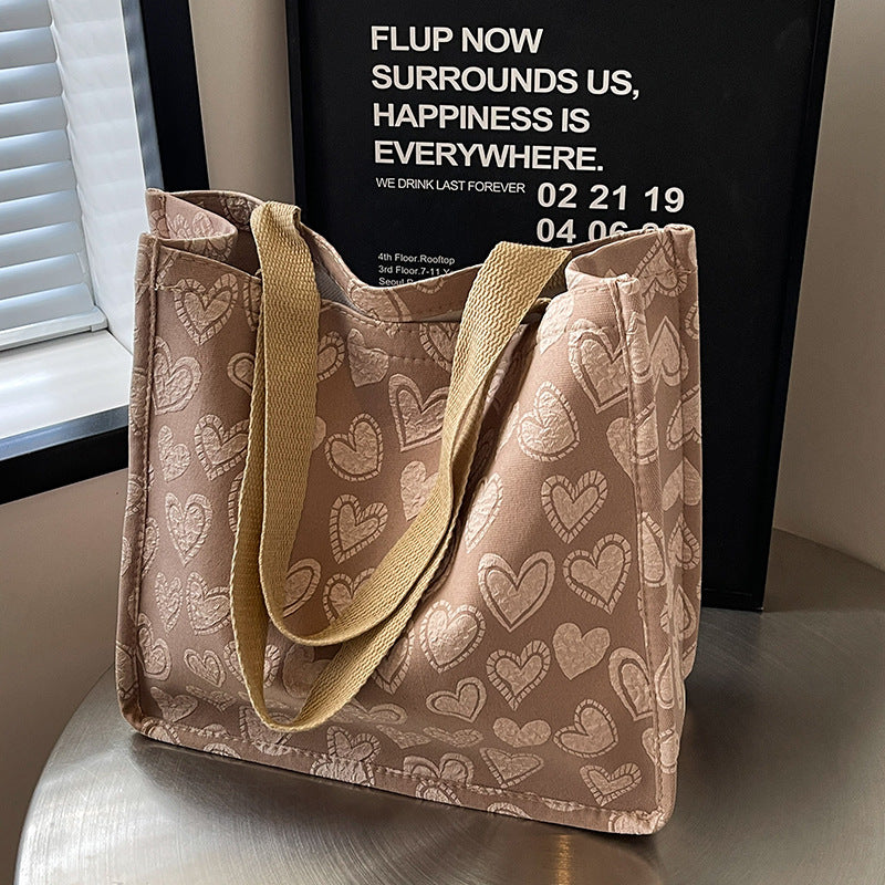 Herz-bestickte Utility Tote