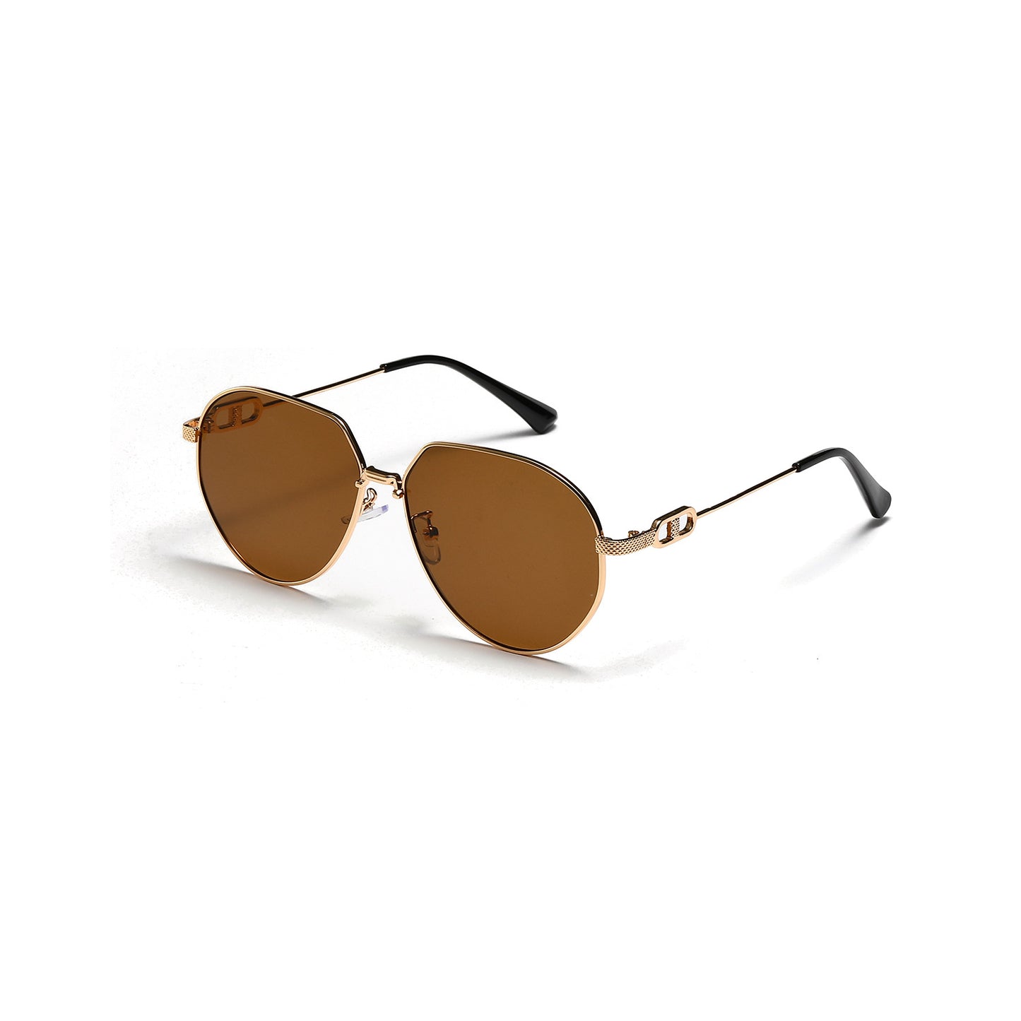Damen stilvolle ovale Sonnenbrille mit modischem Metallrahmen Brehn