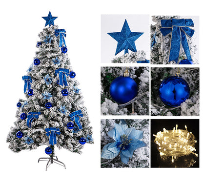 Premium Flocked Weihnachtsbaum mit dekorativen Ornamenten Brehn