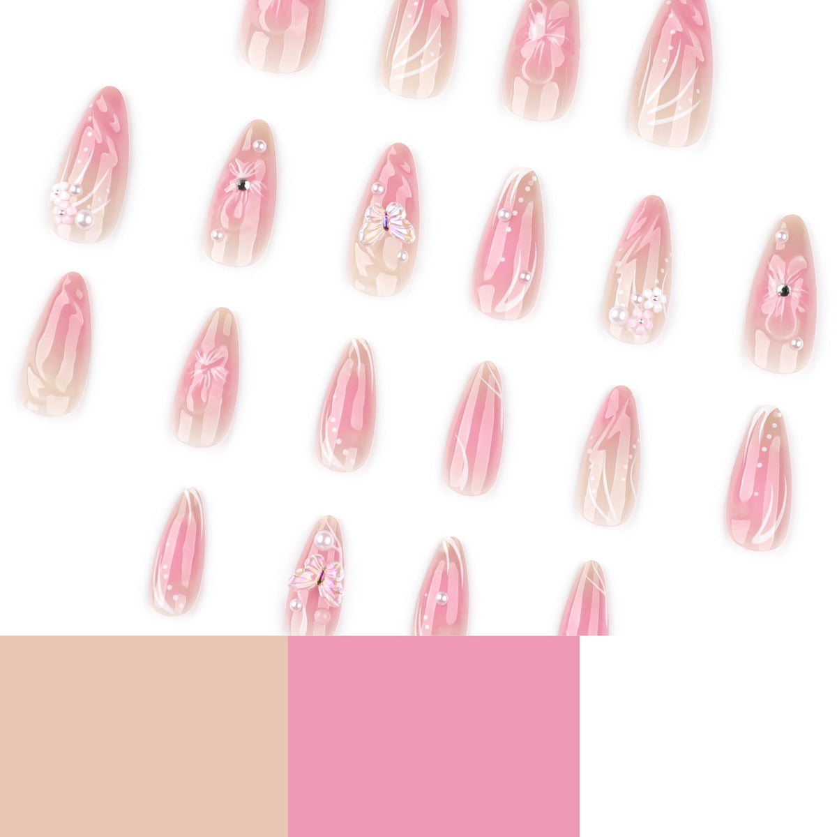 Kunstvolle Nagelkunst mit floralen 3D-Elementen Brehn