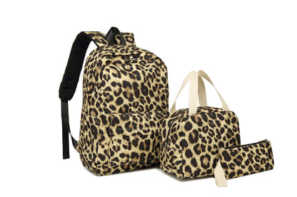 Stylische Leopardenmuster-Rucksack- und Zubehörset Brehn