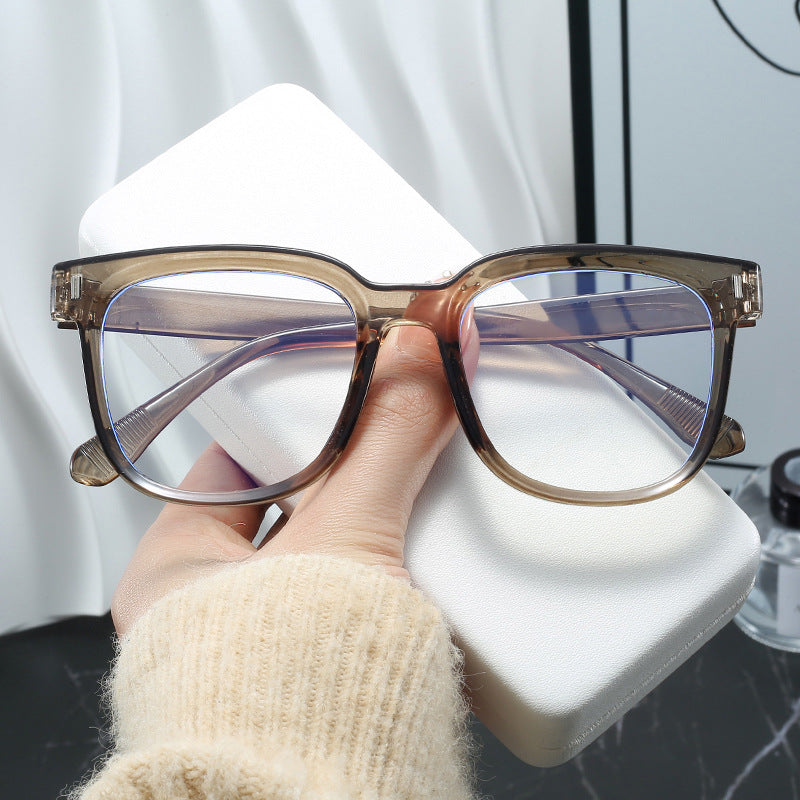 Damen modische rechteckige Brille mit blauen Gläsern Brehn