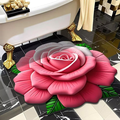 3D Blumen Design Badmatte