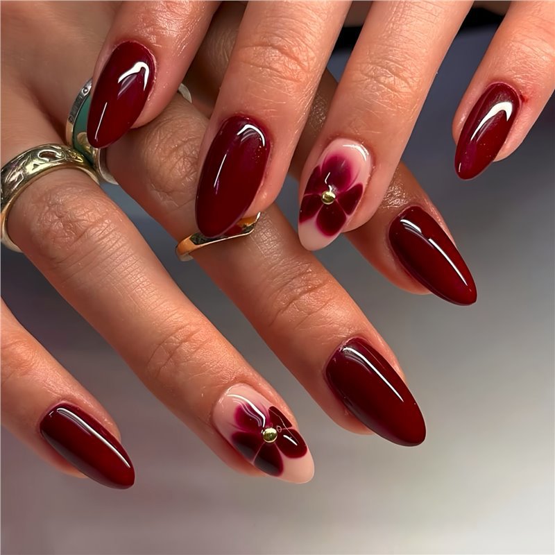 Elegante florale Press-On-Nagelkunstverlängerungen Brehn 1787913949