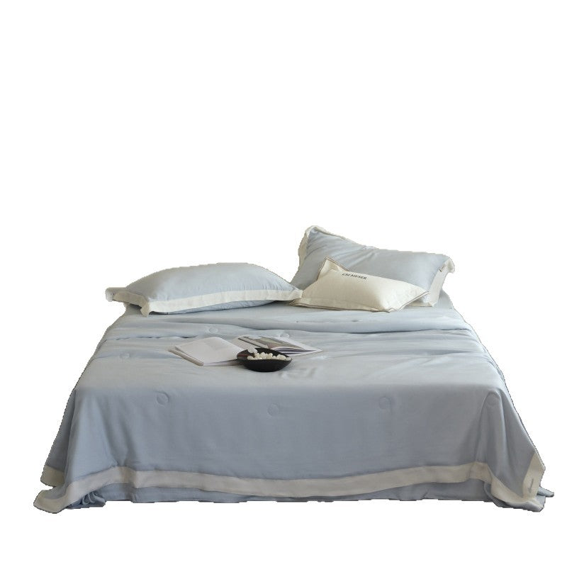 Luxuriöses Satin-Baumwoll-Bettwäsche-Set mit kontrastierender Einfasskante