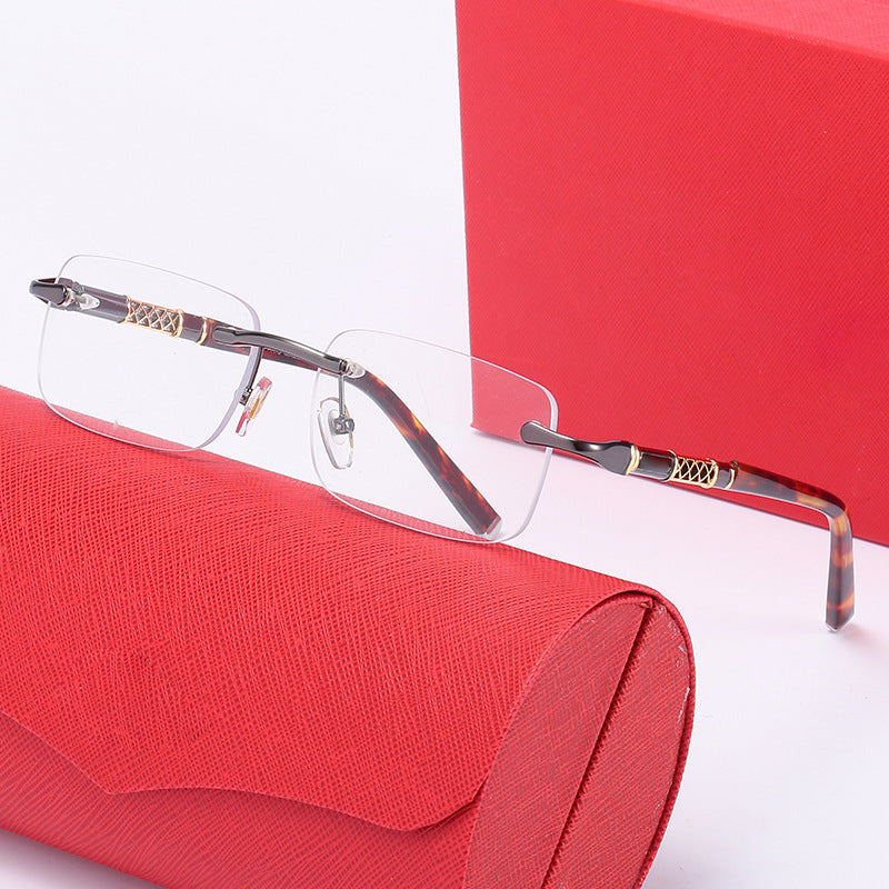 Damen elegante quadratische Sonnenbrille mit luxuriösem Metallrahmen Brehn