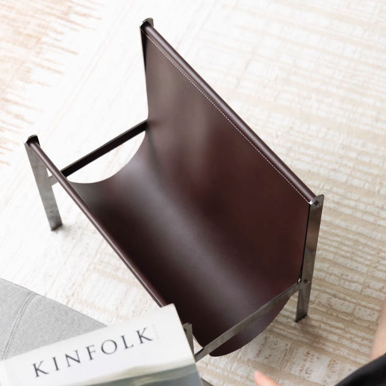 Stylischer Minimalistischer Leder Zeitschriftenständer