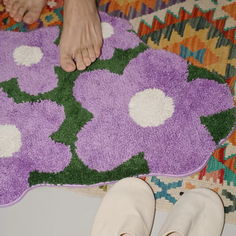 Floral geformter Badezimmerteppich Brehn