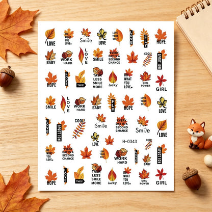 Herbst-Themen Nagelkunst Aufkleber