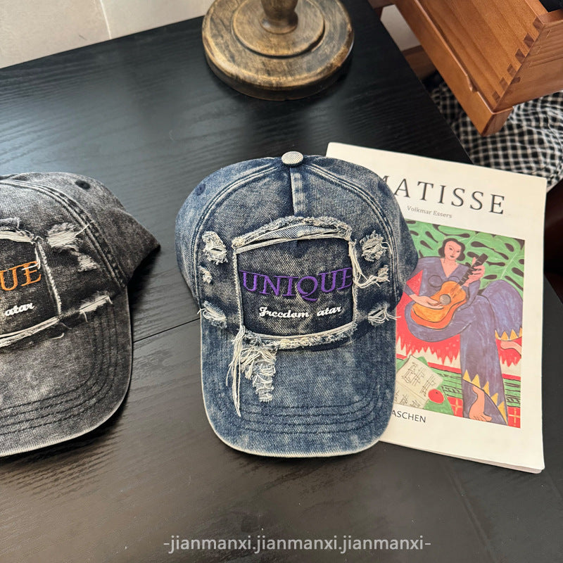 Damen Destroyed Denim Baseball Cap Brehn 1784084142