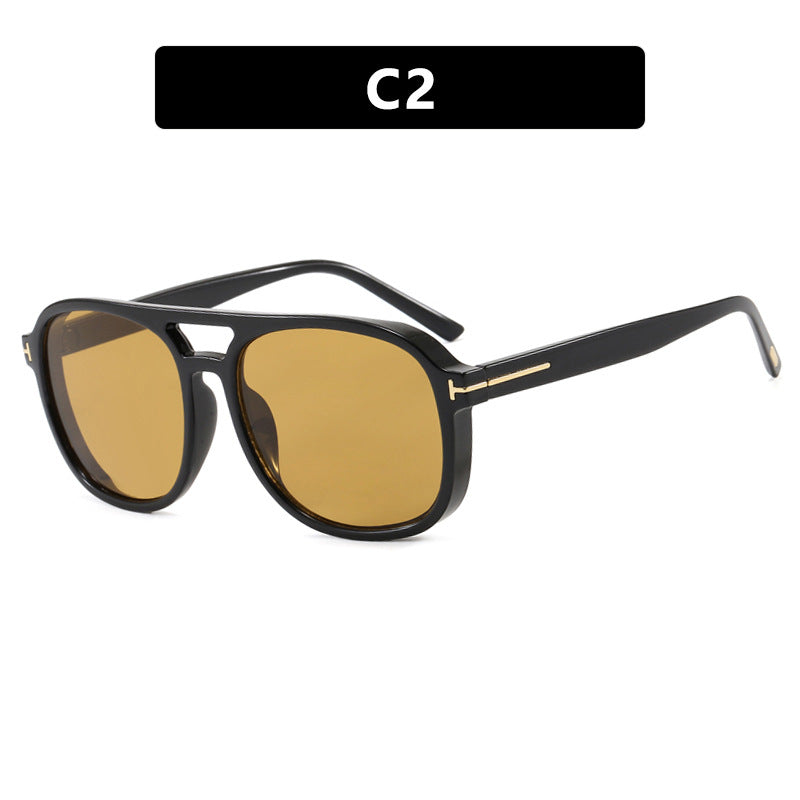 Damen quadratische Sonnenbrille mit luxuriösem Kunststoffrahmen und verspiegelten Gläsern Brehn