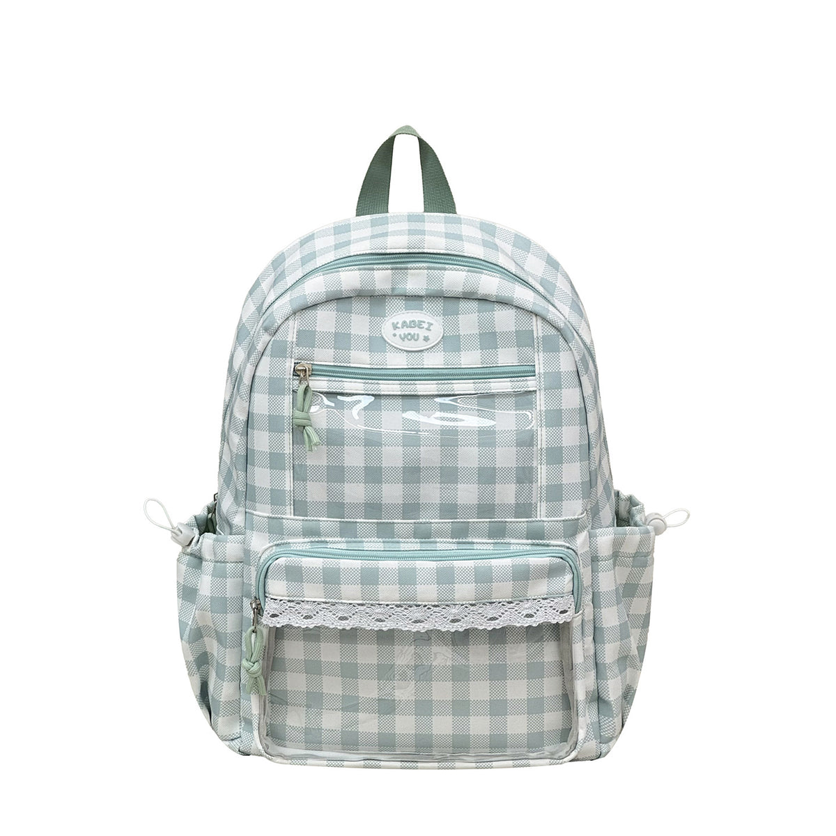 Transparente Fronttaschen Karomuster Rucksack Brehn