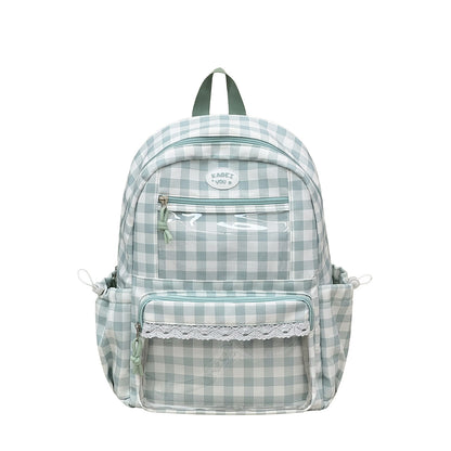 Transparente Fronttaschen Karomuster Rucksack Brehn