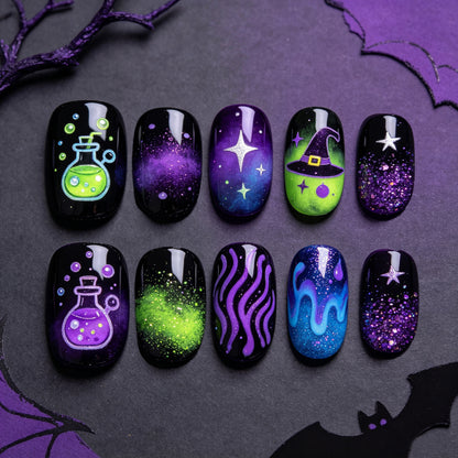 Kreatives Halloween Kunstnagel Set Brehn