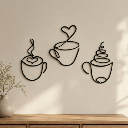 Künstlerische Kaffeetassen Wanddekoration